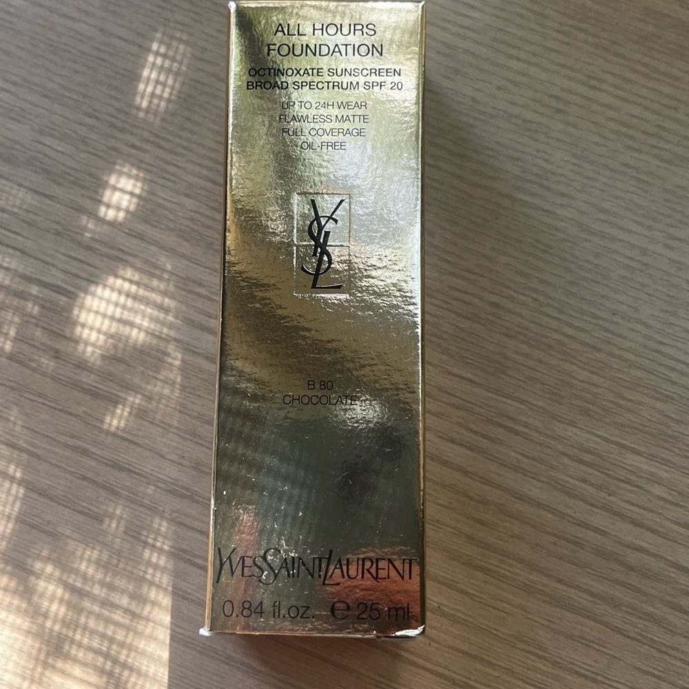 NEW YSL All Hours Foundation B80 Chocolate